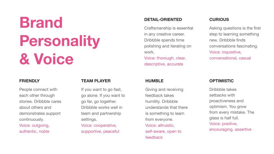 Dribbble Brand Personality