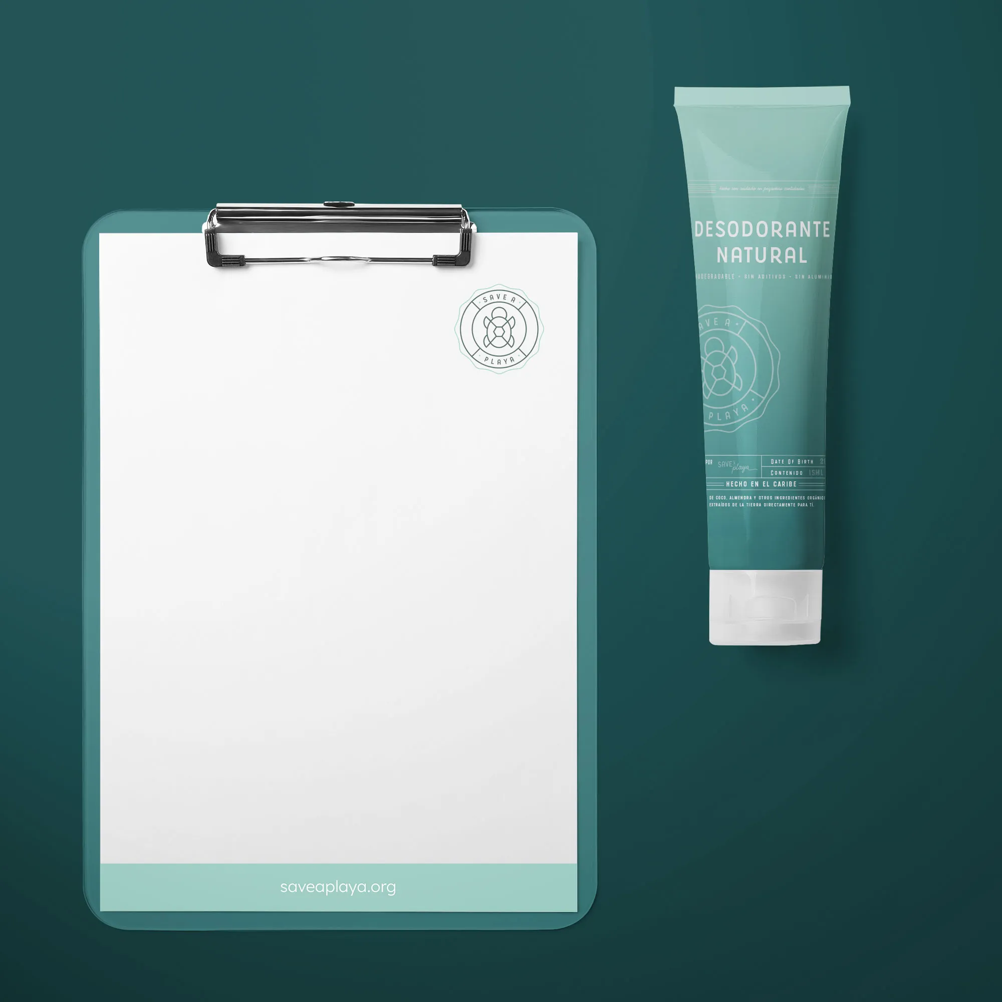 Save a Playa deodorant packaging