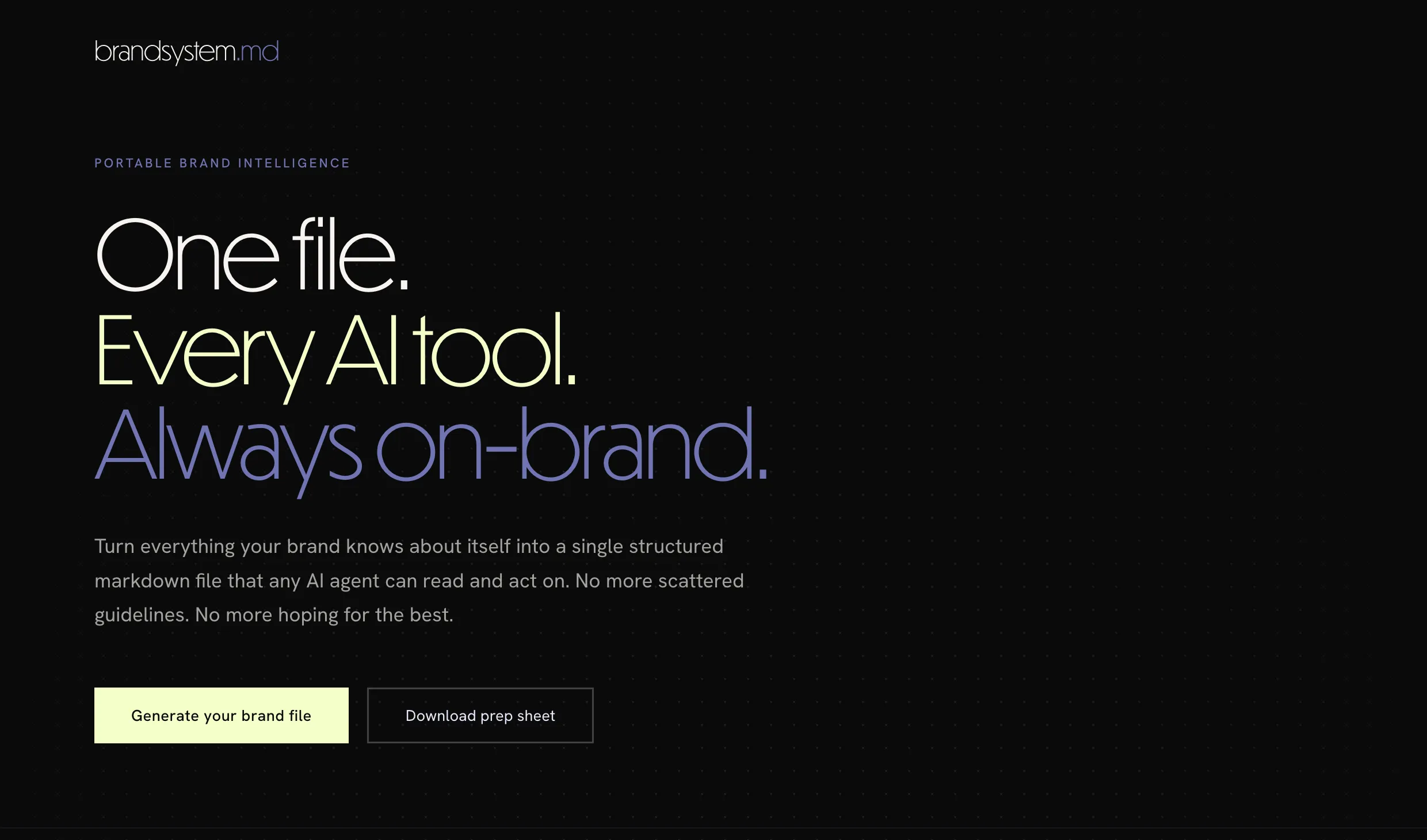brandsystem.md landing page